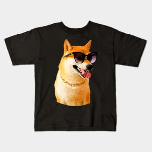 Thug Doge stickers and magnets! Crypto shiba! Kids T-Shirt